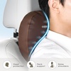 image:imageCoverado Seat Cushion and Lumbar Support Pillow for Driving Seat Neck Headrest Pillow with Adjustable Strap Soft and Breathable PU Leather High Density Memory Foam for Neck amp Lower Back Pain ReliefCoffee