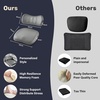 image:imageCoverado Seat Cushion and Lumbar Support Pillow for Driving Seat Neck Headrest Pillow with Adjustable Strap Soft and Breathable PU Leather High Density Memory Foam for Neck amp Lower Back Pain ReliefGraya