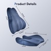 image:imageCoverado Seat Cushion and Lumbar Support Pillow for Driving Seat Neck Headrest Pillow with Adjustable Strap Soft and Breathable PU Leather High Density Memory Foam for Neck amp Lower Back Pain ReliefBlue
