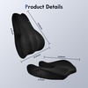 image:imageCoverado Seat Cushion and Lumbar Support Pillow for Driving Seat Neck Headrest Pillow with Adjustable Strap Soft and Breathable PU Leather High Density Memory Foam for Neck amp Lower Back Pain ReliefBlack