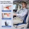 image:imageCoverado Seat Cushion and Lumbar Support Pillow for Driving Seat Neck Headrest Pillow with Adjustable Strap Soft and Breathable PU Leather High Density Memory Foam for Neck amp Lower Back Pain ReliefBlue