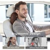 image:imageCoverado Seat Cushion and Lumbar Support Pillow for Driving Seat Neck Headrest Pillow with Adjustable Strap Soft and Breathable PU Leather High Density Memory Foam for Neck amp Lower Back Pain ReliefCoffee