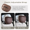 image:imageCoverado Seat Cushion and Lumbar Support Pillow for Driving Seat Neck Headrest Pillow with Adjustable Strap Soft and Breathable PU Leather High Density Memory Foam for Neck amp Lower Back Pain ReliefCoffee