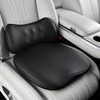 image:imageCoverado Seat Cushion and Lumbar Support Pillow for Driving Seat Neck Headrest Pillow with Adjustable Strap Soft and Breathable PU Leather High Density Memory Foam for Neck amp Lower Back Pain ReliefBlacka