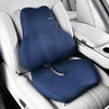image:imageCoverado Seat Cushion and Lumbar Support Pillow for Driving Seat Neck Headrest Pillow with Adjustable Strap Soft and Breathable PU Leather High Density Memory Foam for Neck amp Lower Back Pain ReliefBlue