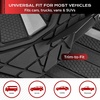 image:imageCoverado 59007 Car Floor Mats for Trucks Waterproof All Weather Automotive Floor Mats for Front amp Rear Deep Dish Car Mat with AntiSlip Backing Trim to Fit Floor Liners for Cars 3 Pcs BlackampGray