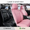 image:imageCoverado Car Seat Covers Front Seats Seat Covers for Cars Car Seat Protector 2Pack Car Seat Cushion Nappa Leather Waterproof Seat Covers Carseat Cover Universal Fit for Most Cars TrucksRedPink