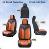 image:imageCoverado Car Seat Covers Front Seats Seat Covers for Cars Car Seat Protector 2Pack Car Seat Cushion Nappa Leather Waterproof Seat Covers Carseat Cover Universal Fit for Most Cars TrucksRedBlackOrange