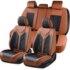 image:imageCoverado Car Seat Covers Front Seats Seat Covers for Cars Car Seat Protector 2Pack Car Seat Cushion Nappa Leather Waterproof Seat Covers Carseat Cover Universal Fit for Most Cars TrucksRedBlackBrown