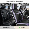 image:imageCoverado Car Seat Covers Front Seats Seat Covers for Cars Car Seat Protector 2Pack Car Seat Cushion Nappa Leather Waterproof Seat Covers Carseat Cover Universal Fit for Most Cars TrucksRedPurpleBlack
