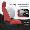 image:imageCoverado Car Seat Covers Front Seats Seat Covers for Cars Car Seat Protector 2Pack Car Seat Cushion Nappa Leather Waterproof Seat Covers Carseat Cover Universal Fit for Most Cars TrucksRedRed