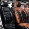 image:imageCoverado Car Seat Covers Front Seats Seat Covers for Cars Car Seat Protector 2Pack Car Seat Cushion Nappa Leather Waterproof Seat Covers Carseat Cover Universal Fit for Most Cars TrucksRedBlackBrown