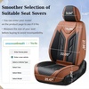 image:imageCoverado Car Seat Covers Front Seats Seat Covers for Cars Car Seat Protector 2Pack Car Seat Cushion Nappa Leather Waterproof Seat Covers Carseat Cover Universal Fit for Most Cars TrucksRedBlackBrown