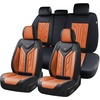 image:imageCoverado Car Seat Covers Front Seats Seat Covers for Cars Car Seat Protector 2Pack Car Seat Cushion Nappa Leather Waterproof Seat Covers Carseat Cover Universal Fit for Most Cars TrucksRedBlackOrange
