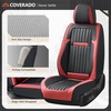 image:imageCoverado Car Seat Covers Front Seats Seat Covers for Cars Car Seat Protector 2Pack Car Seat Cushion Nappa Leather Waterproof Seat Covers Carseat Cover Universal Fit for Most Cars TrucksRedRedBlack