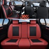 image:imageCoverado Car Seat Covers Front Seats Seat Covers for Cars Car Seat Protector 2Pack Car Seat Cushion Nappa Leather Waterproof Seat Covers Carseat Cover Universal Fit for Most Cars TrucksRedRedBlack