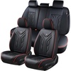 image:imageCoverado Car Seat Covers Front Seats Seat Covers for Cars Car Seat Protector 2Pack Car Seat Cushion Nappa Leather Waterproof Seat Covers Carseat Cover Universal Fit for Most Cars TrucksRedBlackRedline