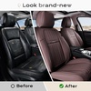 image:imageCoverado Car Seat Covers Front Seats Seat Covers for Cars Car Seat Protector 2Pack Car Seat Cushion Nappa Leather Waterproof Seat Covers Carseat Cover Universal Fit for Most Cars TrucksRedCoffee8868