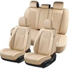 image:imageCoverado Car Seat Covers Front Seats Seat Covers for Cars Car Seat Protector 2Pack Car Seat Cushion Nappa Leather Waterproof Seat Covers Carseat Cover Universal Fit for Most Cars TrucksRedbeige