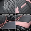 image:imageCoverado Car Seat Covers Front Seats Seat Covers for Cars Car Seat Protector 2Pack Car Seat Cushion Nappa Leather Waterproof Seat Covers Carseat Cover Universal Fit for Most Cars TrucksRedPinkGrey