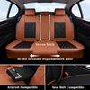 image:imageCoverado Car Seat Covers Front Seats Seat Covers for Cars Car Seat Protector 2Pack Car Seat Cushion Nappa Leather Waterproof Seat Covers Carseat Cover Universal Fit for Most Cars TrucksRedABlackBrown01