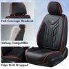 image:imageCoverado Car Seat Covers Front Seats Seat Covers for Cars Car Seat Protector 2Pack Car Seat Cushion Nappa Leather Waterproof Seat Covers Carseat Cover Universal Fit for Most Cars TrucksRedBlackRedline