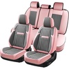 image:imageCoverado Car Seat Covers Front Seats Seat Covers for Cars Car Seat Protector 2Pack Car Seat Cushion Nappa Leather Waterproof Seat Covers Carseat Cover Universal Fit for Most Cars TrucksRedPinkGrey