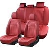 image:imageCoverado Car Seat Covers Front Seats Seat Covers for Cars Car Seat Protector 2Pack Car Seat Cushion Nappa Leather Waterproof Seat Covers Carseat Cover Universal Fit for Most Cars TrucksRedRed
