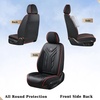 image:imageCoverado Car Seat Covers Front Seats Seat Covers for Cars Car Seat Protector 2Pack Car Seat Cushion Nappa Leather Waterproof Seat Covers Carseat Cover Universal Fit for Most Cars TrucksRedBlackRedline