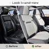 image:imageCoverado Car Seat Covers Front Seats Seat Covers for Cars Car Seat Protector 2Pack Car Seat Cushion Nappa Leather Waterproof Seat Covers Carseat Cover Universal Fit for Most Cars TrucksRedGrayWhite