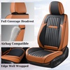 image:imageCoverado Car Seat Covers Front Seats Seat Covers for Cars Car Seat Protector 2Pack Car Seat Cushion Nappa Leather Waterproof Seat Covers Carseat Cover Universal Fit for Most Cars TrucksRedBrownBlack