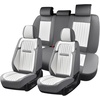 image:imageCoverado Car Seat Covers Front Seats Seat Covers for Cars Car Seat Protector 2Pack Car Seat Cushion Nappa Leather Waterproof Seat Covers Carseat Cover Universal Fit for Most Cars TrucksRedGrayWhite