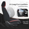 image:imageCoverado Car Seat Covers Front Seats Seat Covers for Cars Car Seat Protector 2Pack Car Seat Cushion Nappa Leather Waterproof Seat Covers Carseat Cover Universal Fit for Most Cars TrucksRedRedBlack