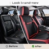 image:imageCoverado Car Seat Covers Front Seats Seat Covers for Cars Car Seat Protector 2Pack Car Seat Cushion Nappa Leather Waterproof Seat Covers Carseat Cover Universal Fit for Most Cars TrucksRedRedBlack