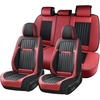 image:imageCoverado Car Seat Covers Front Seats Seat Covers for Cars Car Seat Protector 2Pack Car Seat Cushion Nappa Leather Waterproof Seat Covers Carseat Cover Universal Fit for Most Cars TrucksRedRedBlack