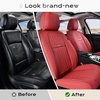 image:imageCoverado Car Seat Covers Front Seats Seat Covers for Cars Car Seat Protector 2Pack Car Seat Cushion Nappa Leather Waterproof Seat Covers Carseat Cover Universal Fit for Most Cars TrucksRedRed