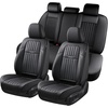 image:imageCoverado Car Seat Covers Front Seats Seat Covers for Cars Car Seat Protector 2Pack Car Seat Cushion Nappa Leather Waterproof Seat Covers Carseat Cover Universal Fit for Most Cars TrucksRedblack