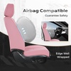 image:imageCoverado Car Seat Covers Front Seats Seat Covers for Cars Car Seat Protector 2Pack Car Seat Cushion Nappa Leather Waterproof Seat Covers Carseat Cover Universal Fit for Most Cars TrucksRedPink