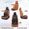 image:imageCoverado Car Seat Covers Front Seats Seat Covers for Cars Car Seat Protector 2Pack Car Seat Cushion Nappa Leather Waterproof Seat Covers Carseat Cover Universal Fit for Most Cars TrucksRedBrownBlack