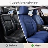 image:imageCoverado Car Seat Covers Front Seats Seat Covers for Cars Car Seat Protector 2Pack Car Seat Cushion Nappa Leather Waterproof Seat Covers Carseat Cover Universal Fit for Most Cars TrucksRedBlue