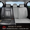image:imageCoverado Car Seat Covers Full Set Leather Full Coverage Waterproof Seat Cover Car Seat Protector Cushion Universal Fit for Most Cars SUV Trucks PurpleampBlackGray
