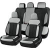 image:imageCoverado Car Seat Covers Full Set Leather Full Coverage Waterproof Seat Cover Car Seat Protector Cushion Universal Fit for Most Cars SUV Trucks PurpleampBlackGrayB
