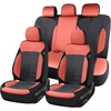 image:imageCoverado Car Seat Covers Full Set Leather Full Coverage Waterproof Seat Cover Car Seat Protector Cushion Universal Fit for Most Cars SUV Trucks PurpleampBlackRedB