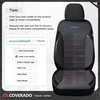 image:imageCoverado Car Seat Covers Full Set Leather Full Coverage Waterproof Seat Cover Car Seat Protector Cushion Universal Fit for Most Cars SUV Trucks PurpleampBlackRedLine