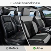 image:imageCoverado Car Seat Covers Full Set Leather Full Coverage Waterproof Seat Cover Car Seat Protector Cushion Universal Fit for Most Cars SUV Trucks PurpleampBlackGrayB