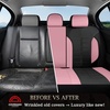 image:imageCoverado Car Seat Covers Full Set Leather Full Coverage Waterproof Seat Cover Car Seat Protector Cushion Universal Fit for Most Cars SUV Trucks PurpleampBlackPinkB