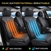 image:imageCoverado Car Seat Covers Full Set Leather Full Coverage Waterproof Seat Cover Car Seat Protector Cushion Universal Fit for Most Cars SUV Trucks PurpleampBlackBlack