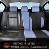 image:imageCoverado Car Seat Covers Full Set Leather Full Coverage Waterproof Seat Cover Car Seat Protector Cushion Universal Fit for Most Cars SUV Trucks PurpleampBlackBlueB