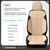 image:imageCoverado Car Seat Covers Full Set Leather Full Coverage Waterproof Seat Cover Car Seat Protector Cushion Universal Fit for Most Cars SUV Trucks PurpleampBlackBeige