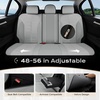 image:imageCoverado Car Seat Covers Full Set Leather Full Coverage Waterproof Seat Cover Car Seat Protector Cushion Universal Fit for Most Cars SUV Trucks PurpleampBlackGray